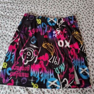 Colorful Graffiti Print Women's Skirt